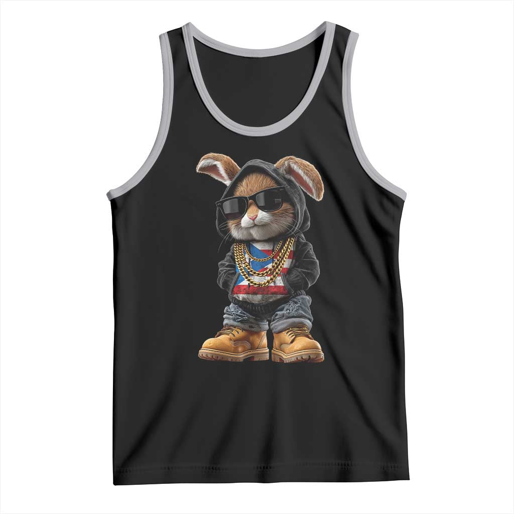 Bunny Puerto Rican Flag Tank Top Puerto Rican Taino Boricua Vibes TS10 Black Athletic Heather Print Your Wear