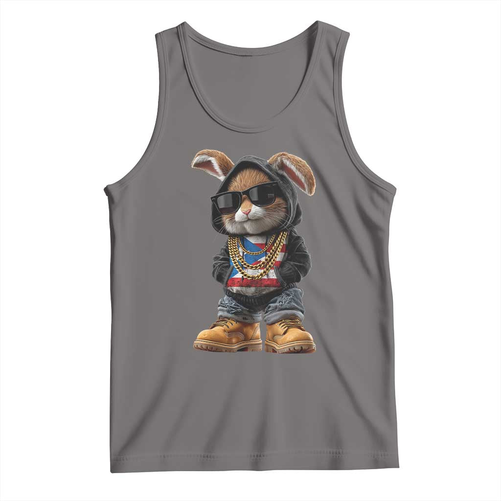 Bunny Puerto Rican Flag Tank Top Puerto Rican Taino Boricua Vibes TS10 Deep Heather Print Your Wear