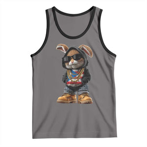 Bunny Puerto Rican Flag Tank Top Puerto Rican Taino Boricua Vibes TS10 Deep Heather Black Print Your Wear