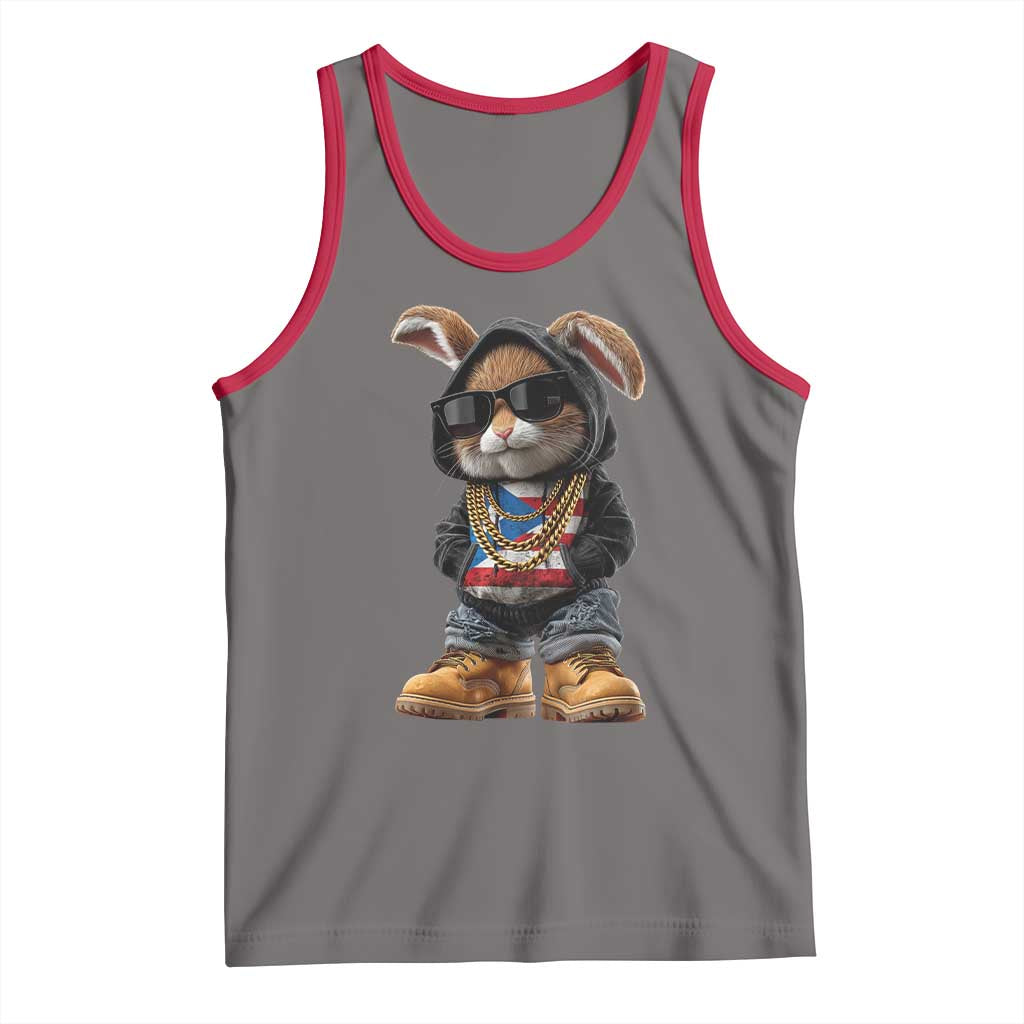 Bunny Puerto Rican Flag Tank Top Puerto Rican Taino Boricua Vibes TS10 Deep Heather Red Print Your Wear