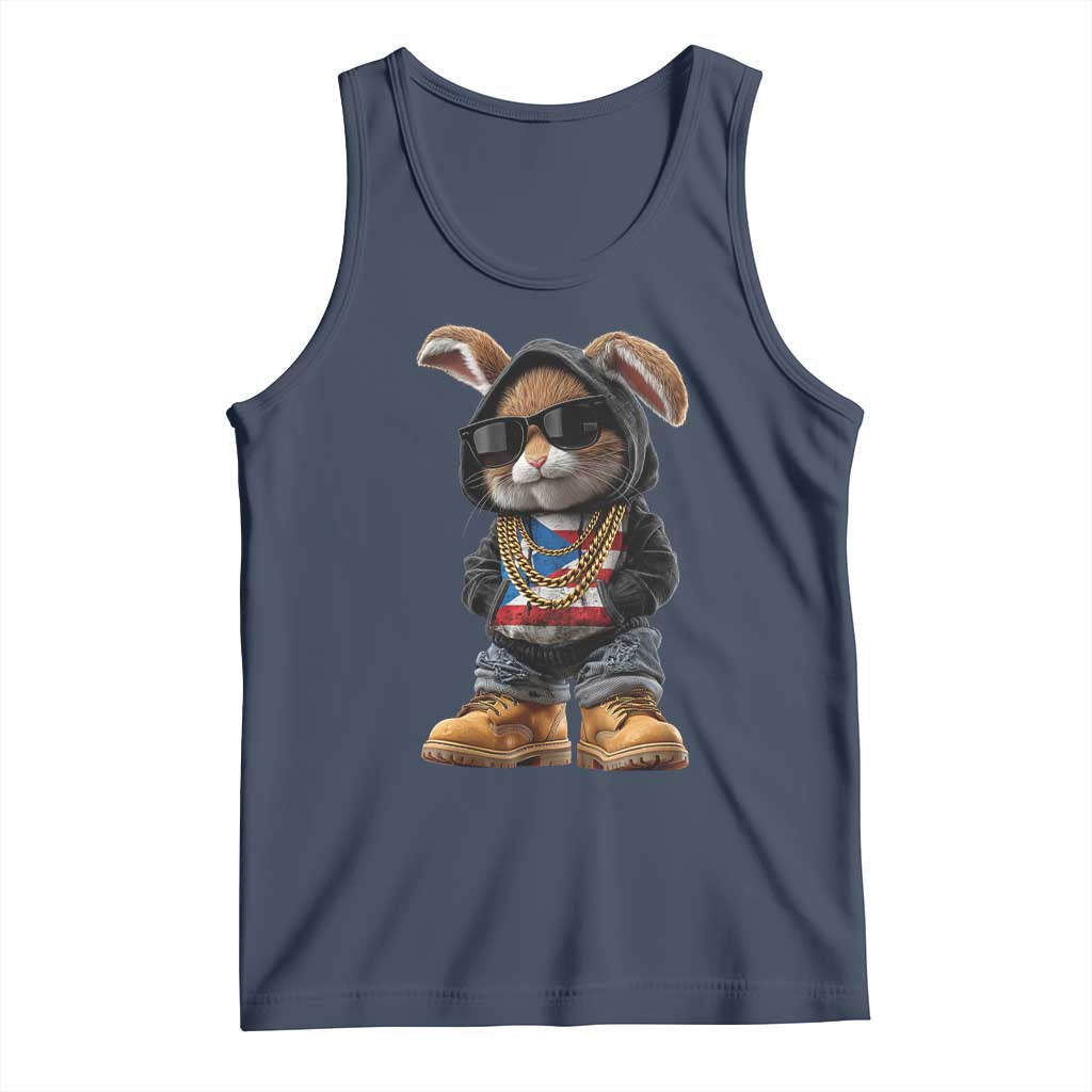 Bunny Puerto Rican Flag Tank Top Puerto Rican Taino Boricua Vibes TS10 Navy Print Your Wear