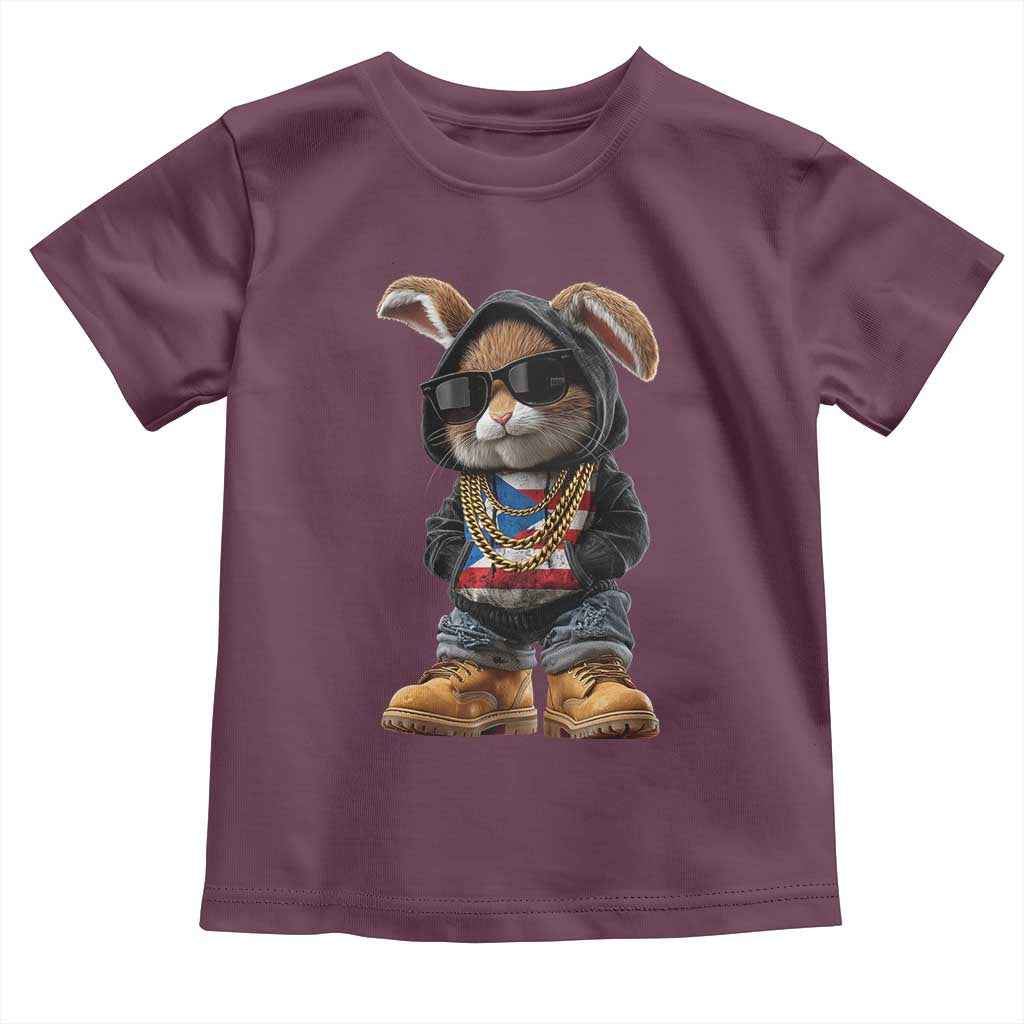 Bunny Puerto Rican Flag Toddler T Shirt Puerto Rican Taino Boricua Vibes TS10 Maroon Print Your Wear