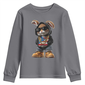 Bunny Puerto Rican Flag Youth Sweatshirt Puerto Rican Taino Boricua Vibes TS10 Charcoal Print Your Wear