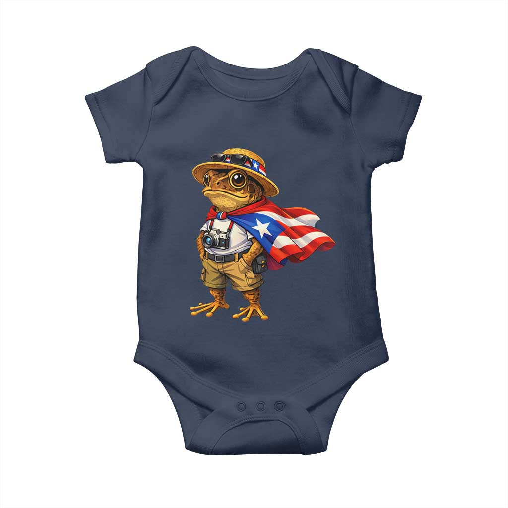 Coqui Frog Puerto Rico Flag Baby Onesie Puerto Rican Taino Boricua Vibes TS10 Navy Print Your Wear