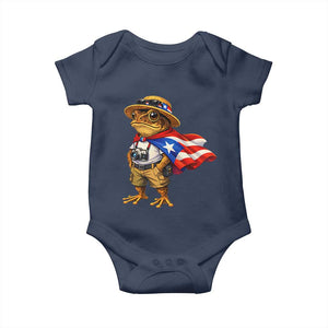 Coqui Frog Puerto Rico Flag Baby Onesie Puerto Rican Taino Boricua Vibes TS10 Navy Print Your Wear