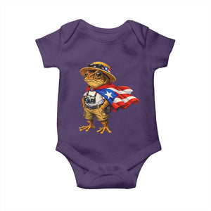 Coqui Frog Puerto Rico Flag Baby Onesie Puerto Rican Taino Boricua Vibes TS10 Purple Print Your Wear