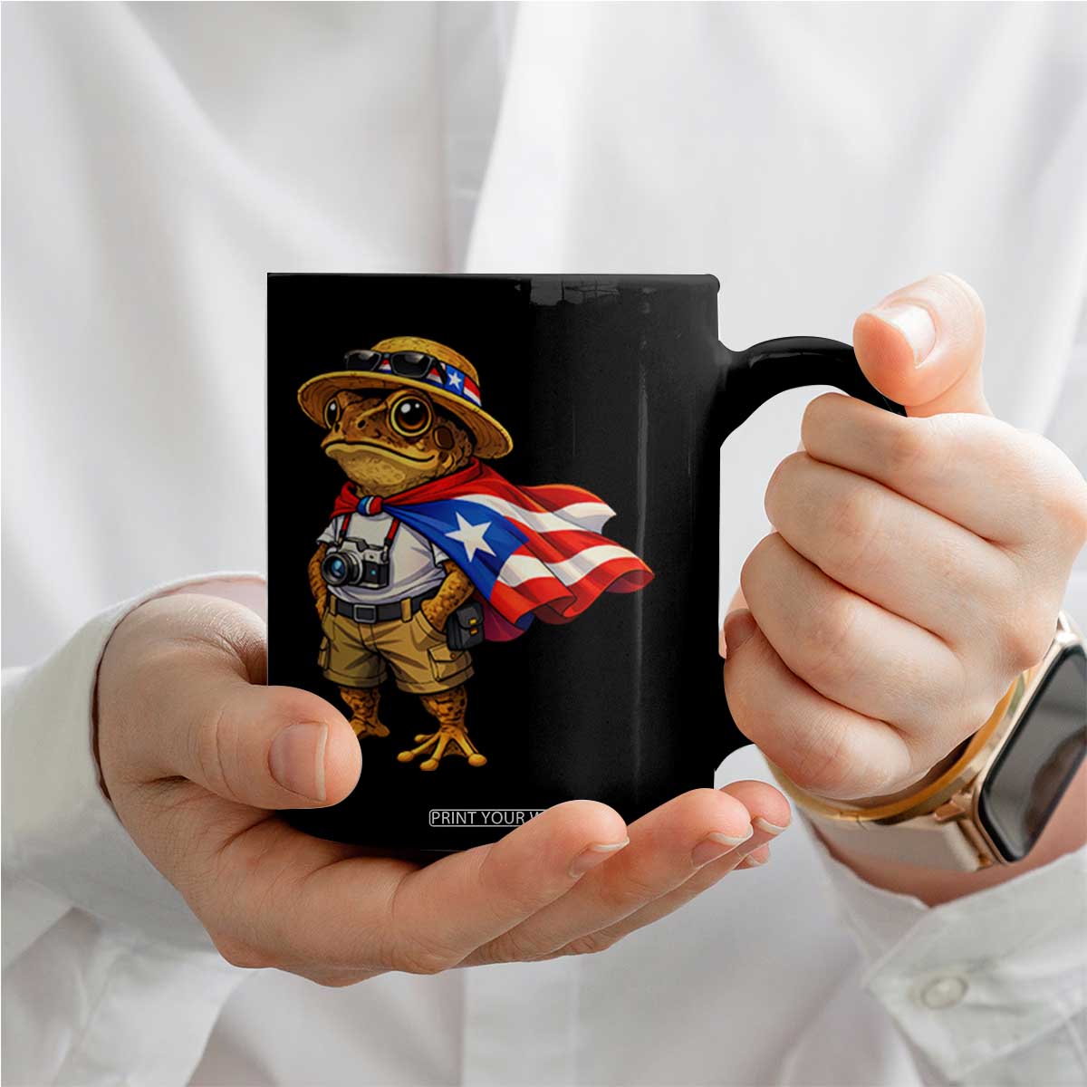 Coqui Frog Puerto Rico Flag Coffee Mug Puerto Rican Taino Boricua Vibes TS10 Print Your Wear