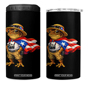 Coqui Frog Puerto Rico Flag 4 in 1 Can Cooler Tumbler Puerto Rican Taino Boricua Vibes TS10 One Size: 16 oz Black Print Your Wear