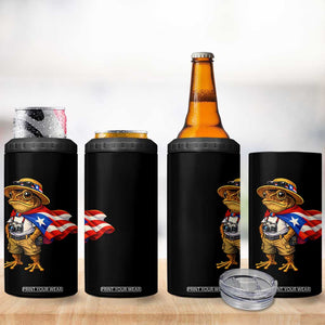 Coqui Frog Puerto Rico Flag 4 in 1 Can Cooler Tumbler Puerto Rican Taino Boricua Vibes TS10 Print Your Wear
