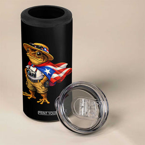 Coqui Frog Puerto Rico Flag 4 in 1 Can Cooler Tumbler Puerto Rican Taino Boricua Vibes TS10 Print Your Wear