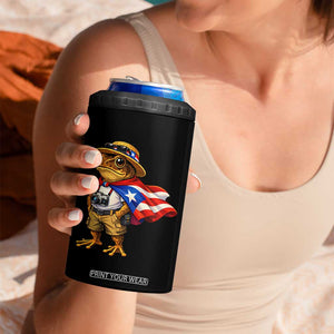 Coqui Frog Puerto Rico Flag 4 in 1 Can Cooler Tumbler Puerto Rican Taino Boricua Vibes TS10 Print Your Wear