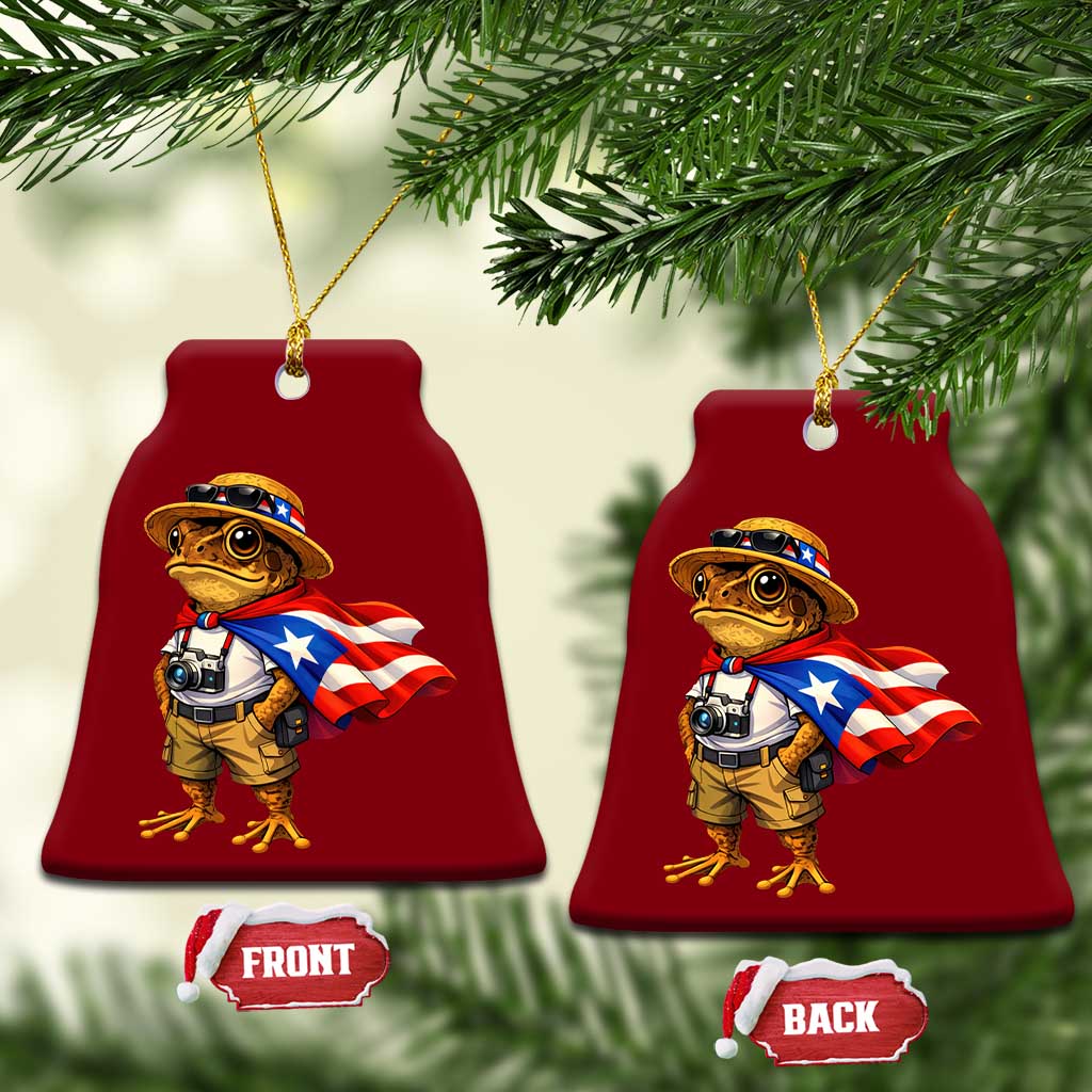 Coqui Frog Puerto Rico Flag Ceramic Ornament Puerto Rican Taino Boricua Vibes TS10 Print Your Wear