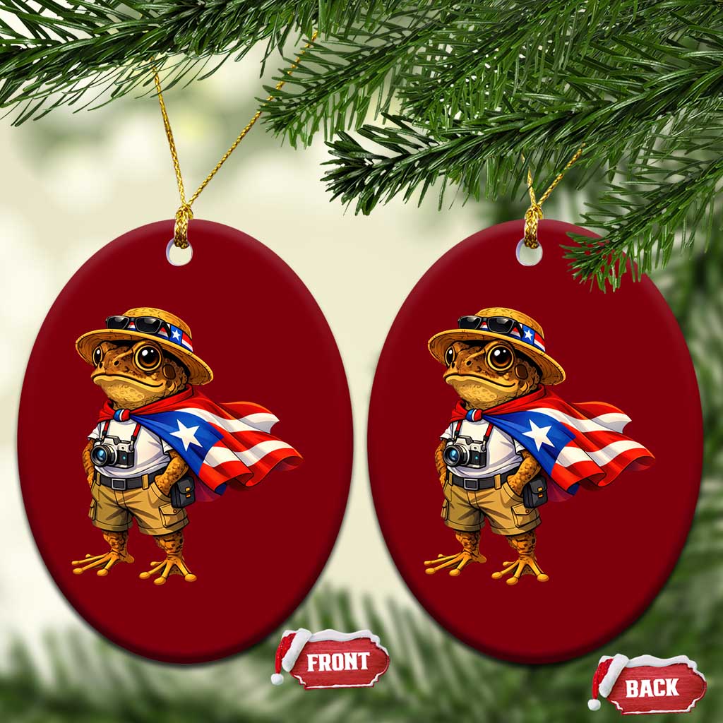 Coqui Frog Puerto Rico Flag Ceramic Ornament Puerto Rican Taino Boricua Vibes TS10 Print Your Wear