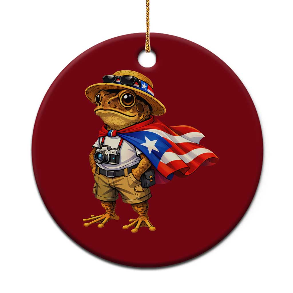 Coqui Frog Puerto Rico Flag Ceramic Ornament Puerto Rican Taino Boricua Vibes TS10 1pc Red Print Your Wear