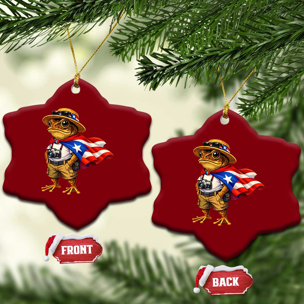Coqui Frog Puerto Rico Flag Ceramic Ornament Puerto Rican Taino Boricua Vibes TS10 Print Your Wear