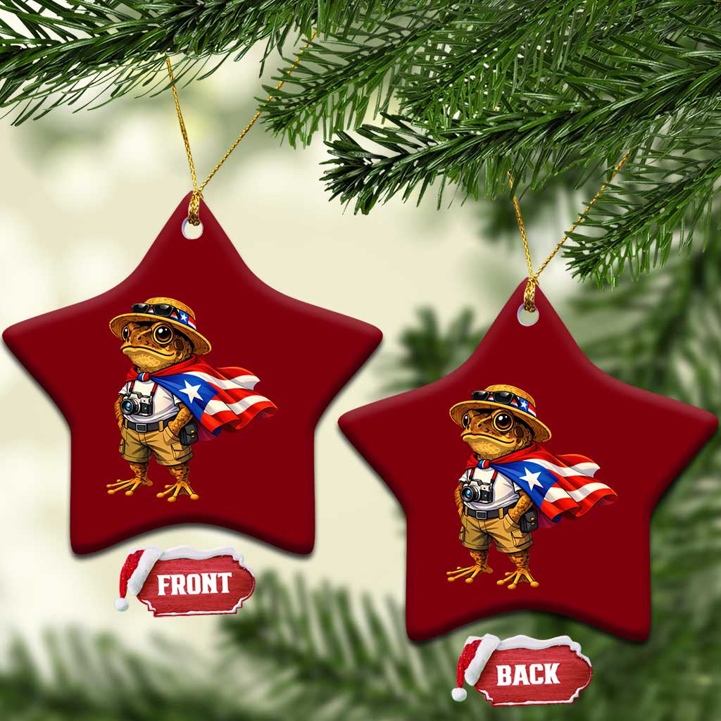 Coqui Frog Puerto Rico Flag Ceramic Ornament Puerto Rican Taino Boricua Vibes TS10 Print Your Wear