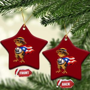 Coqui Frog Puerto Rico Flag Ceramic Ornament Puerto Rican Taino Boricua Vibes TS10 Print Your Wear