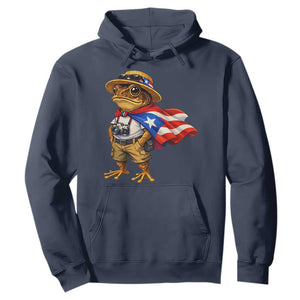 Coqui Frog Puerto Rico Flag Hoodie Puerto Rican Taino Boricua Vibes TS10 Navy Print Your Wear