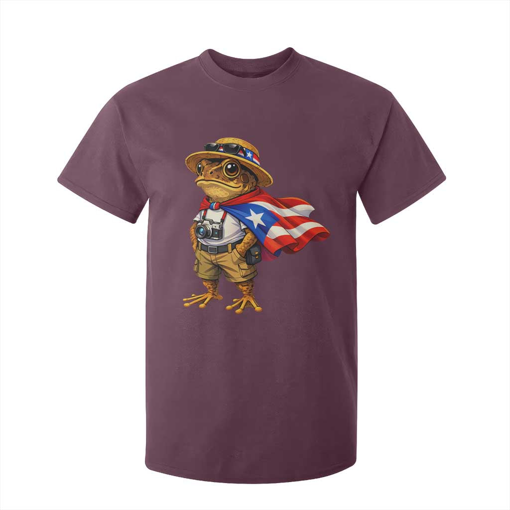 Coqui Frog Puerto Rico Flag T Shirt For Kid Puerto Rican Taino Boricua Vibes TS10 Maroon Print Your Wear