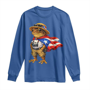 Coqui Frog Puerto Rico Flag Long Sleeve Shirt Puerto Rican Taino Boricua Vibes TS10 Royal Blue Print Your Wear