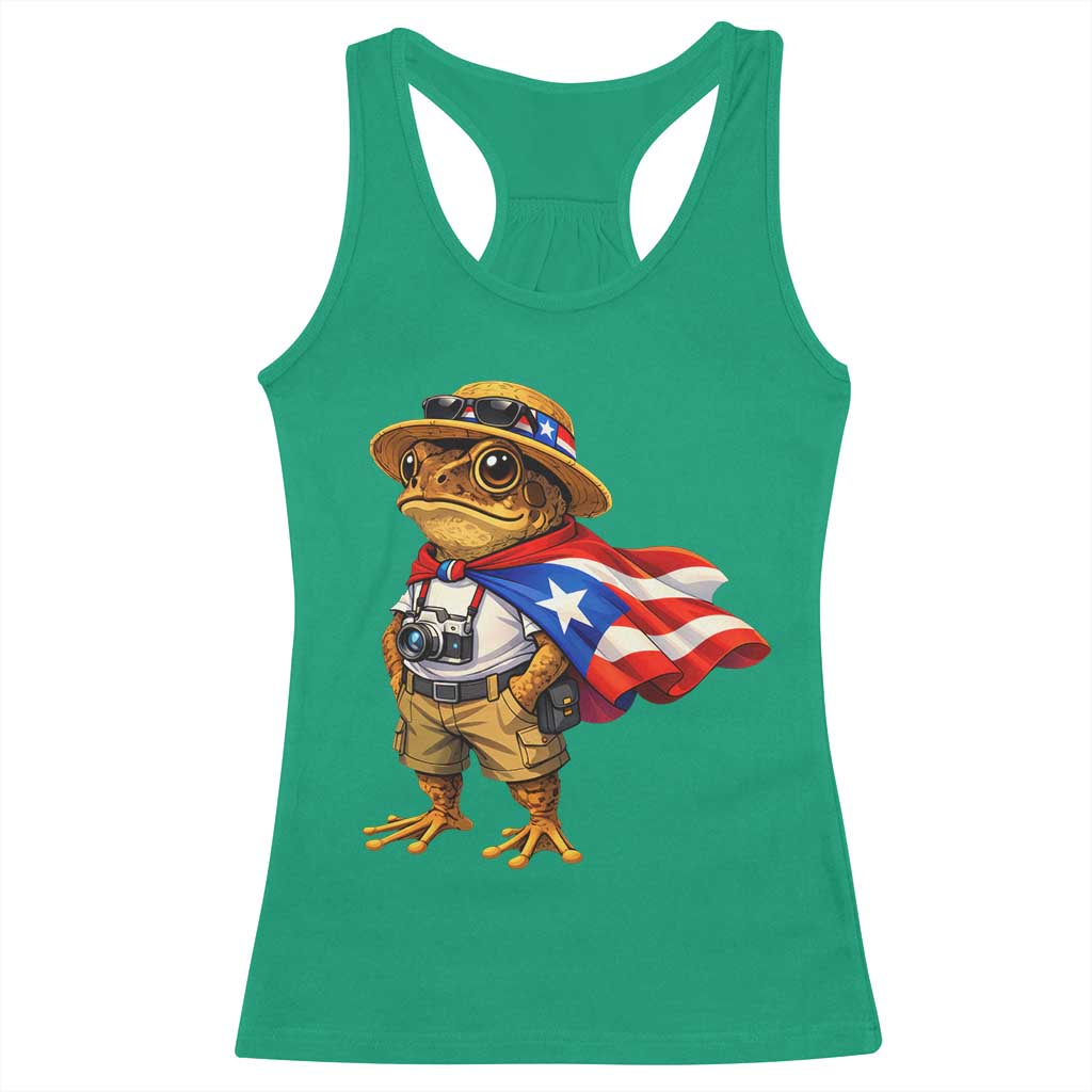 Coqui Frog Puerto Rico Flag Racerback Tank Top Puerto Rican Taino Boricua Vibes TS10 Irish Green Print Your Wear