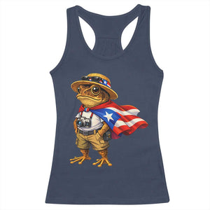 Coqui Frog Puerto Rico Flag Racerback Tank Top Puerto Rican Taino Boricua Vibes TS10 Navy Print Your Wear