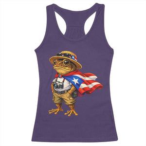 Coqui Frog Puerto Rico Flag Racerback Tank Top Puerto Rican Taino Boricua Vibes TS10 Purple Print Your Wear