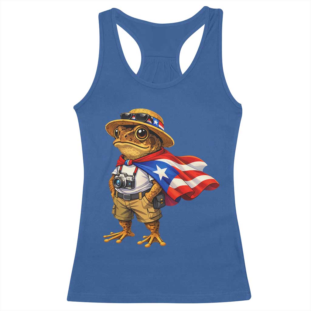 Coqui Frog Puerto Rico Flag Racerback Tank Top Puerto Rican Taino Boricua Vibes TS10 Royal Blue Print Your Wear