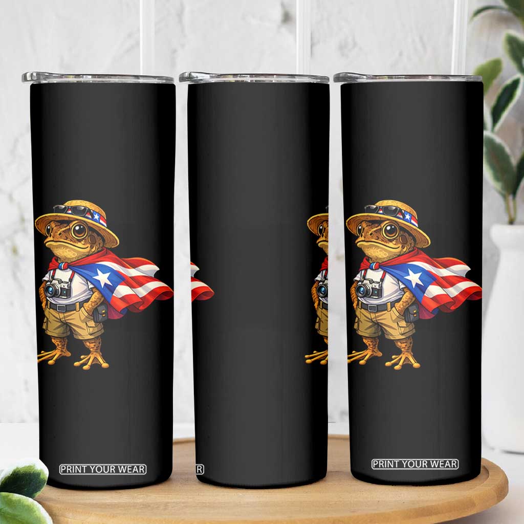 Coqui Frog Puerto Rico Flag Skinny Tumbler Puerto Rican Taino Boricua Vibes TS10 Print Your Wear