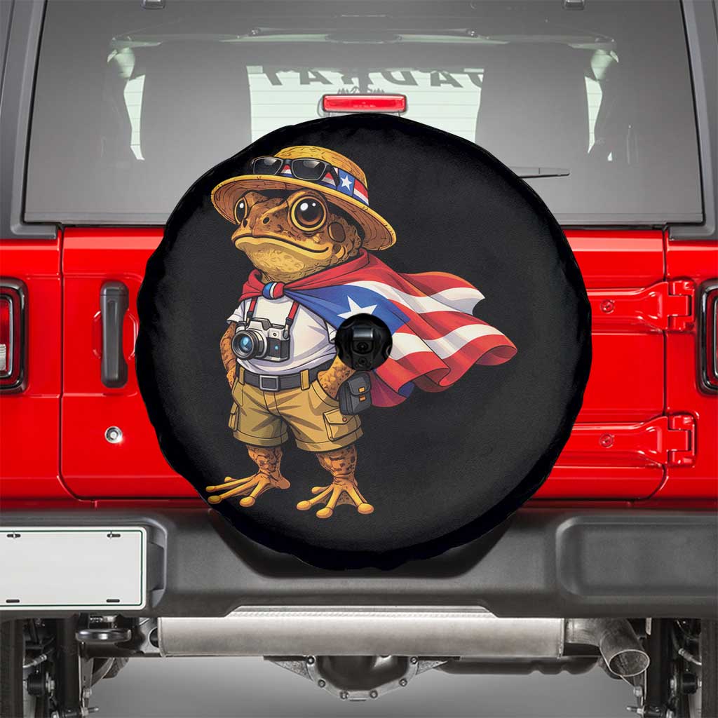 Coqui Frog Puerto Rico Flag Spare Tire Cover Puerto Rican Taino Boricua Vibes TS10 Black Print Your Wear