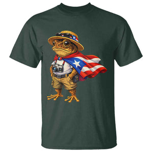 Coqui Frog Puerto Rico Flag T Shirt Puerto Rican Taino Boricua Vibes TS10 Dark Forest Green Print Your Wear