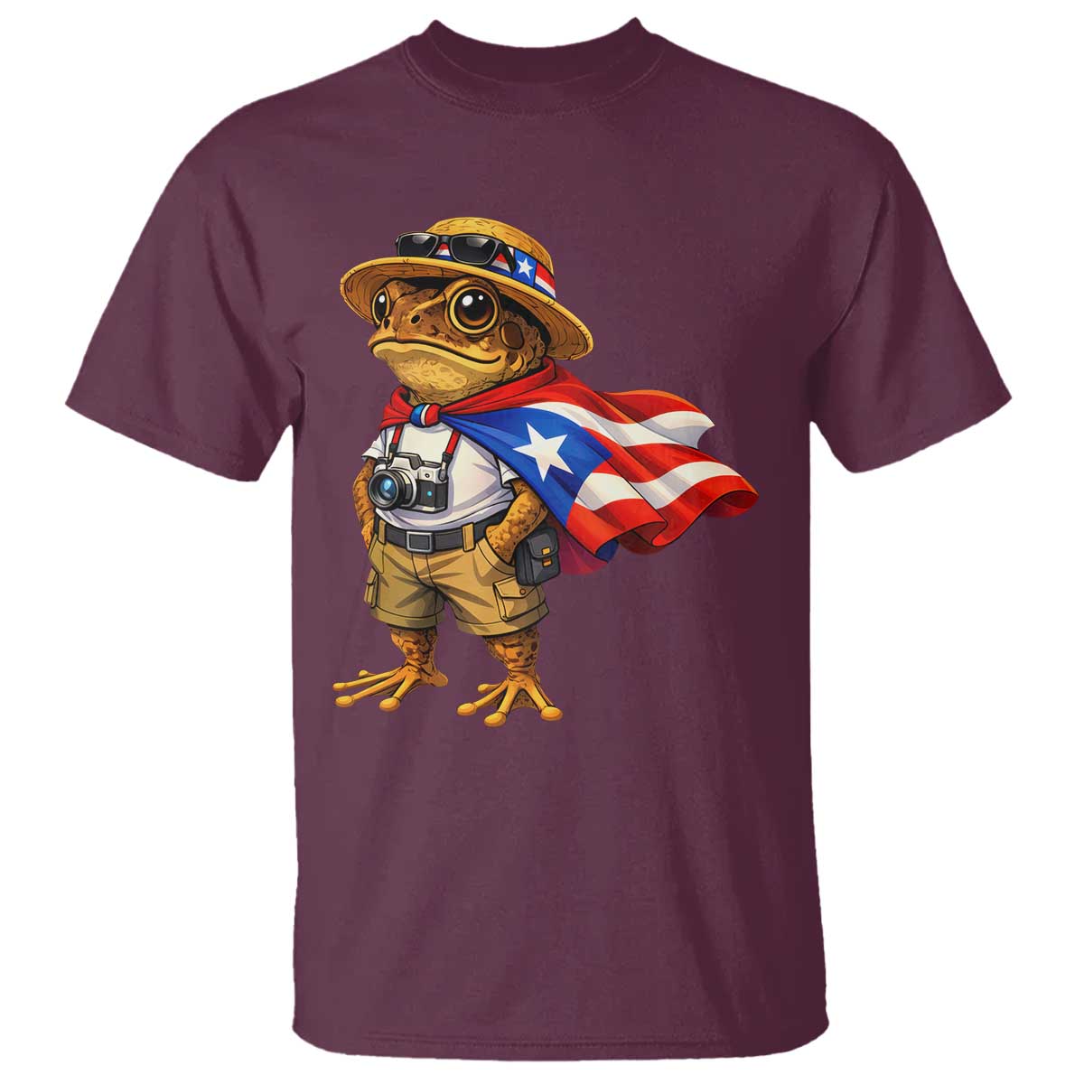 Coqui Frog Puerto Rico Flag T Shirt Puerto Rican Taino Boricua Vibes TS10 Maroon Print Your Wear
