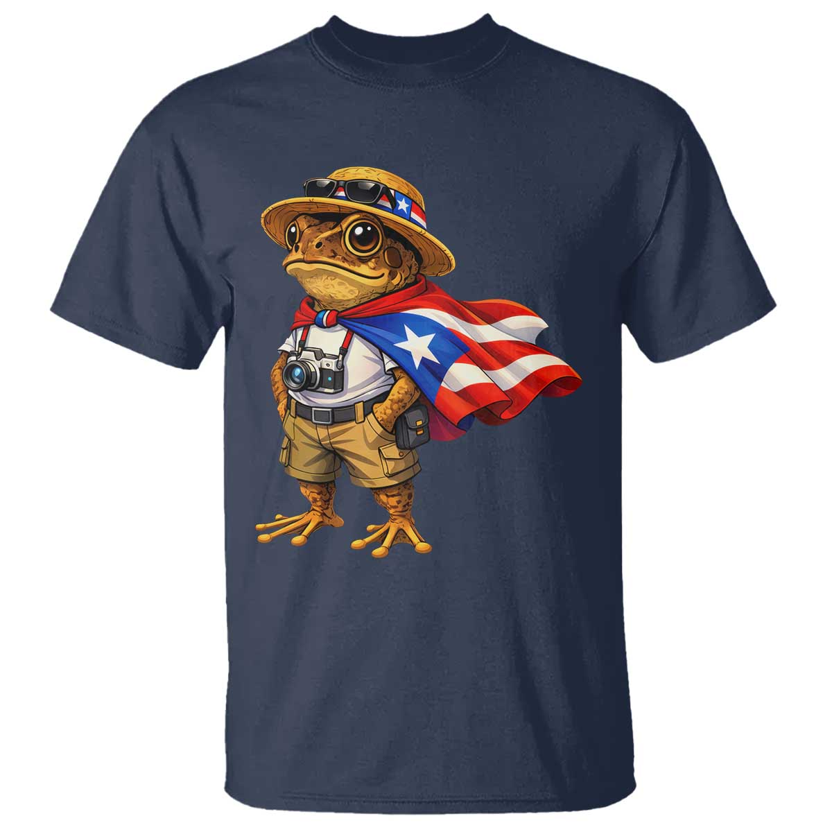 Coqui Frog Puerto Rico Flag T Shirt Puerto Rican Taino Boricua Vibes TS10 Navy Print Your Wear