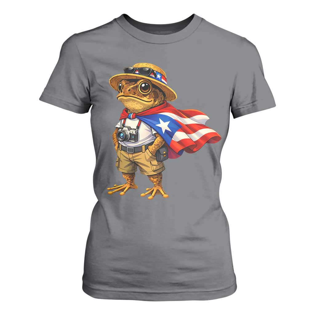 Coqui Frog Puerto Rico Flag T Shirt For Women Puerto Rican Taino Boricua Vibes TS10 Charcoal Print Your Wear