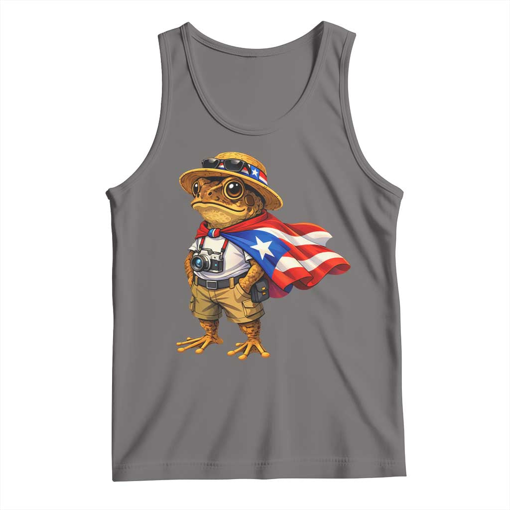 Coqui Frog Puerto Rico Flag Tank Top Puerto Rican Taino Boricua Vibes TS10 Deep Heather Print Your Wear