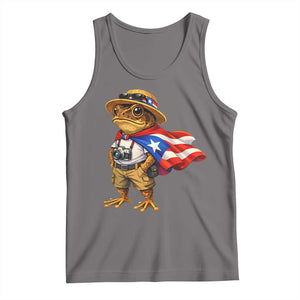 Coqui Frog Puerto Rico Flag Tank Top Puerto Rican Taino Boricua Vibes TS10 Deep Heather Print Your Wear