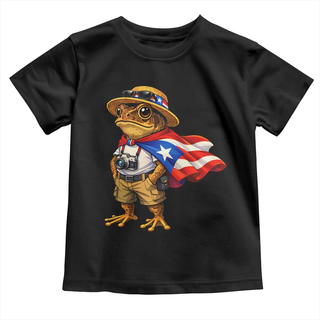 Coqui Frog Puerto Rico Flag Toddler T Shirt Puerto Rican Taino Boricua Vibes TS10 Black Print Your Wear