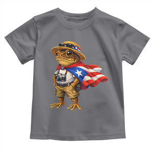 Coqui Frog Puerto Rico Flag Toddler T Shirt Puerto Rican Taino Boricua Vibes TS10 Charcoal Print Your Wear