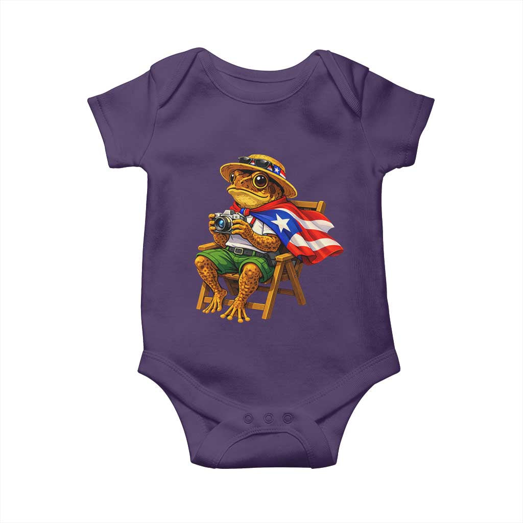 Funny Coqui Frog Puerto Rico Flag Baby Onesie Puerto Rican Taino Boricua Hispanic TS10 Purple Print Your Wear