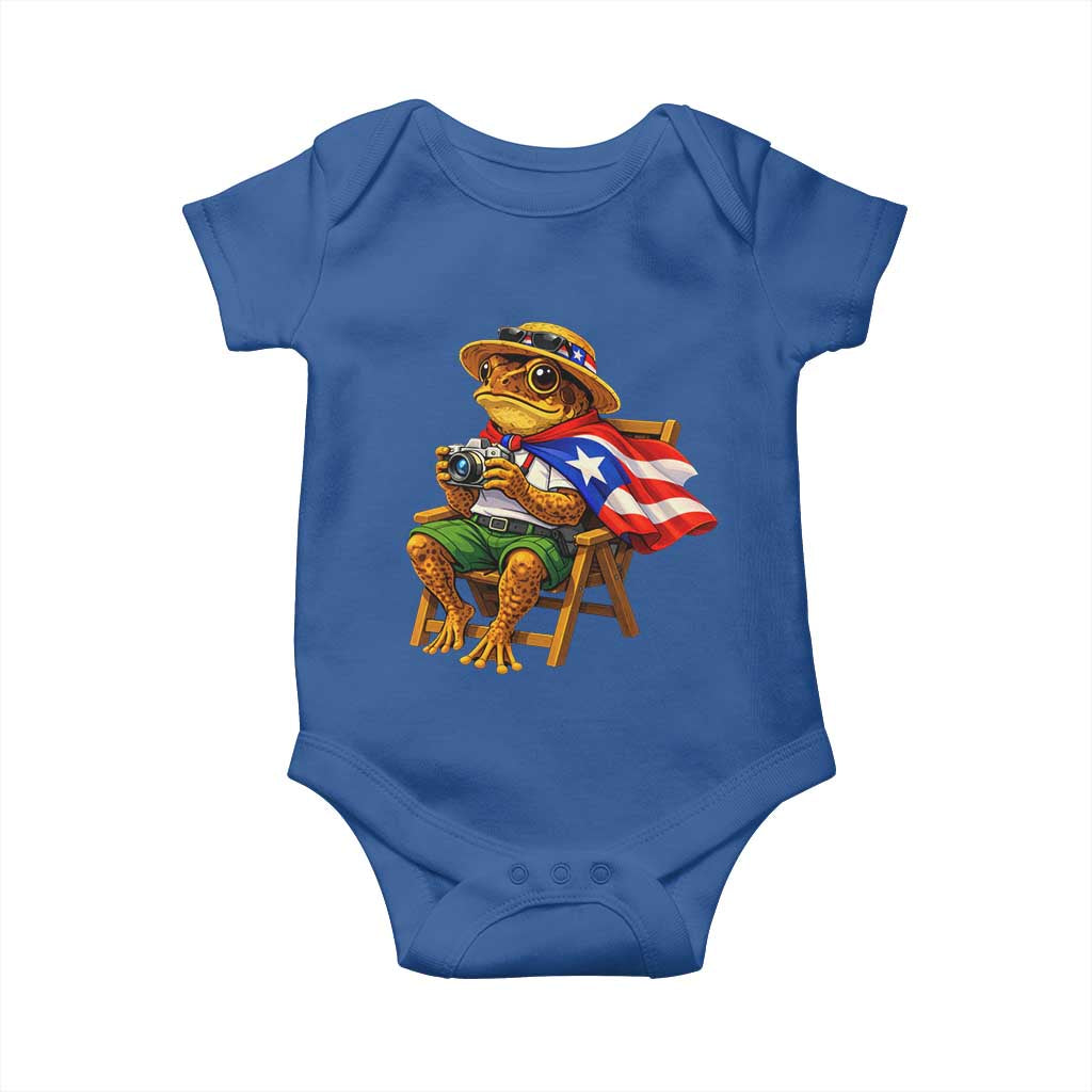 Funny Coqui Frog Puerto Rico Flag Baby Onesie Puerto Rican Taino Boricua Hispanic TS10 Royal Blue Print Your Wear