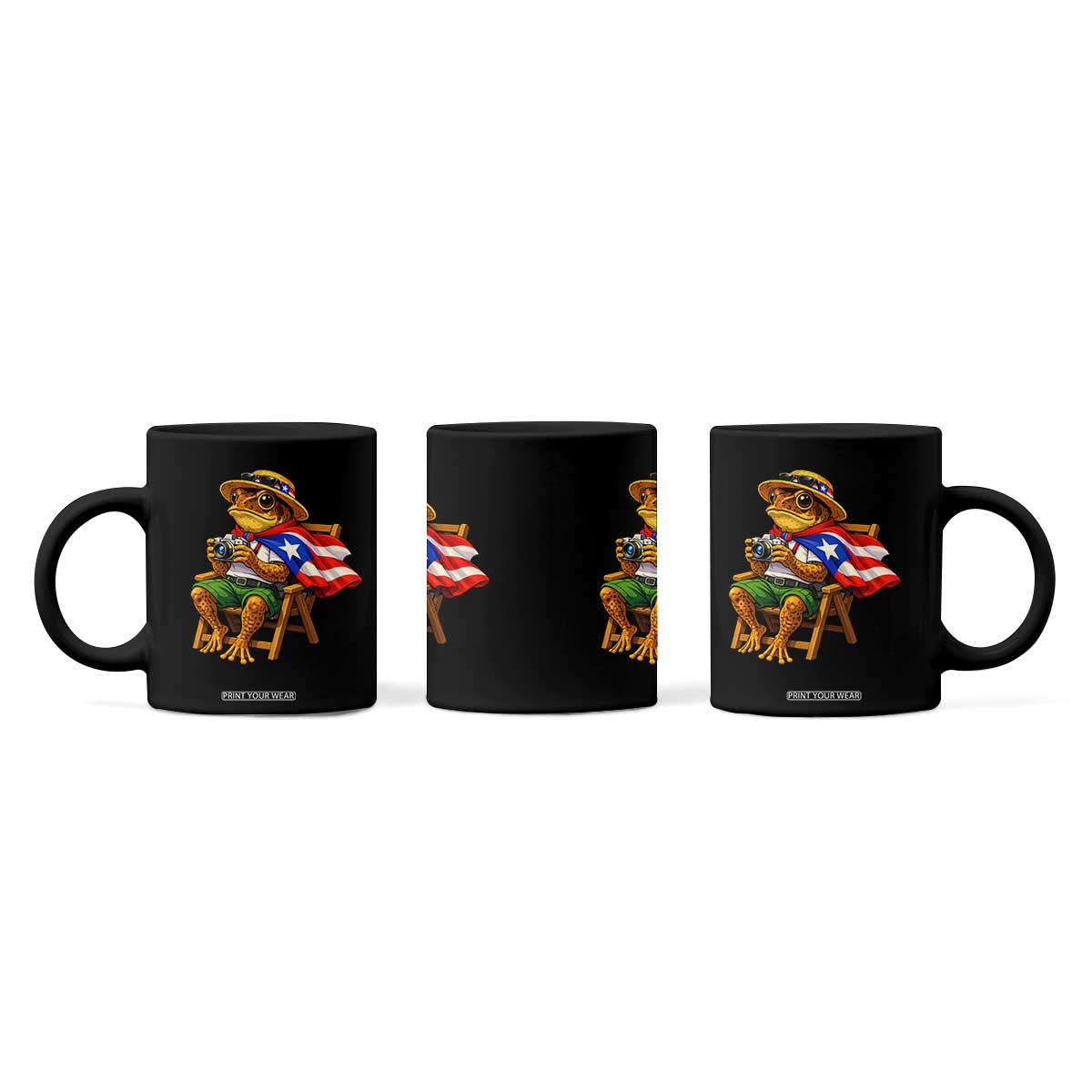Funny Coqui Frog Puerto Rico Flag Coffee Mug Puerto Rican Taino Boricua Hispanic TS10 Print Your Wear