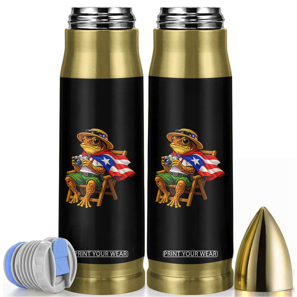 Funny Coqui Frog Puerto Rico Flag Bullet Tumbler Puerto Rican Taino Boricua Hispanic TS10 Black Print Your Wear