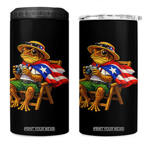 Funny Coqui Frog Puerto Rico Flag 4 in 1 Can Cooler Tumbler Puerto Rican Taino Boricua Hispanic TS10 One Size: 16 oz Black Print Your Wear