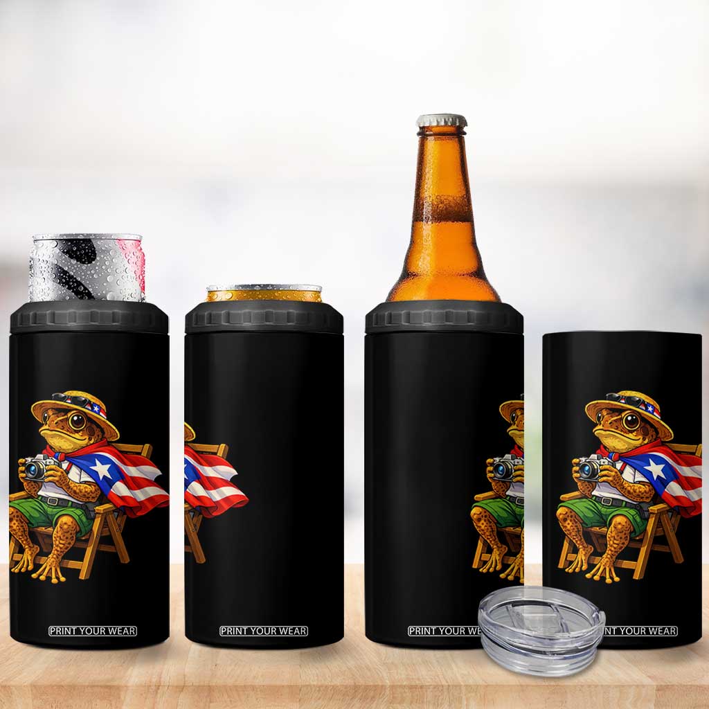 Funny Coqui Frog Puerto Rico Flag 4 in 1 Can Cooler Tumbler Puerto Rican Taino Boricua Hispanic TS10 Print Your Wear