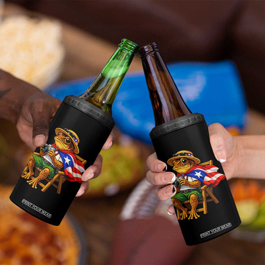 Funny Coqui Frog Puerto Rico Flag 4 in 1 Can Cooler Tumbler Puerto Rican Taino Boricua Hispanic TS10 Print Your Wear