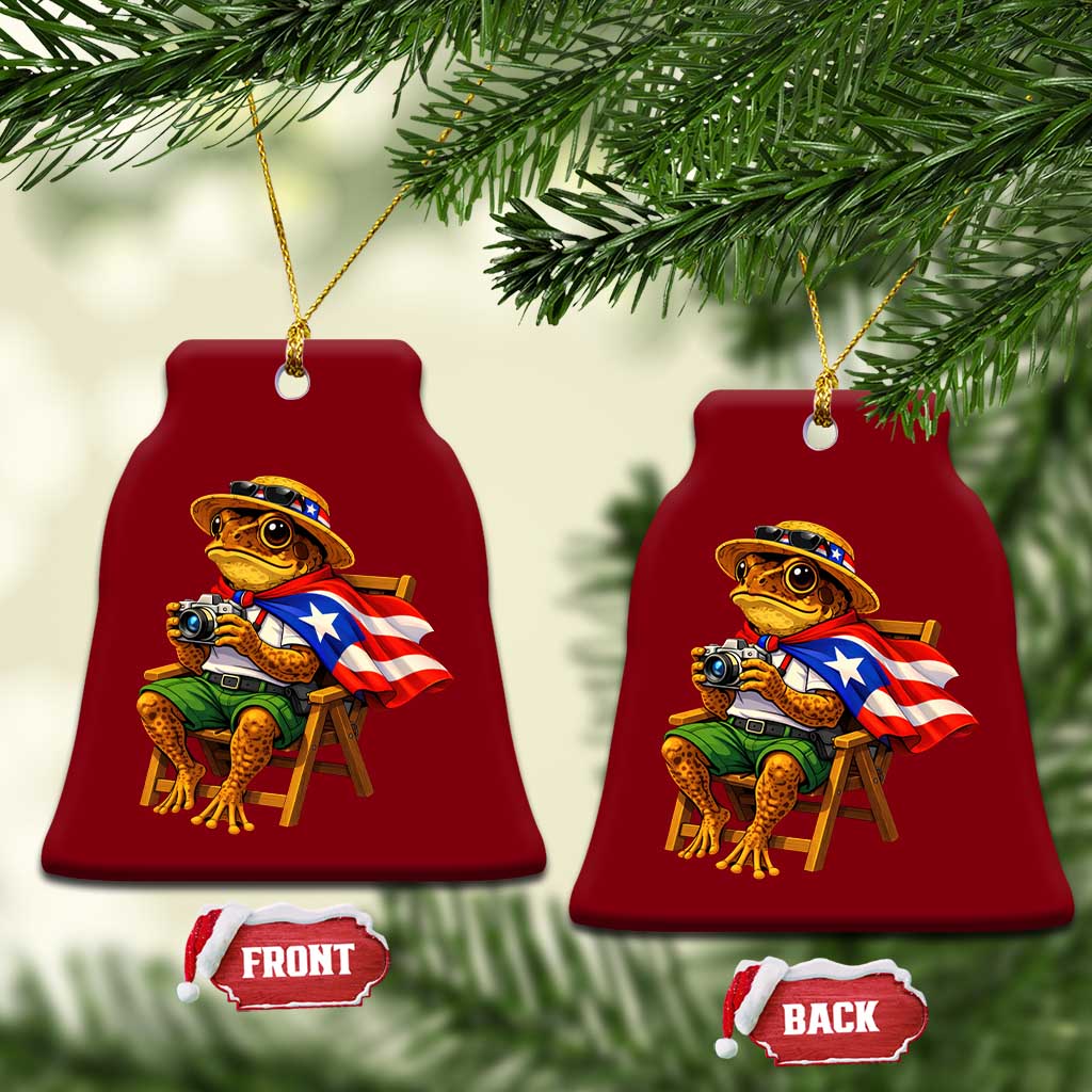 Funny Coqui Frog Puerto Rico Flag Ceramic Ornament Puerto Rican Taino Boricua Hispanic TS10 Print Your Wear