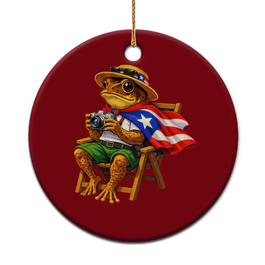 Funny Coqui Frog Puerto Rico Flag Ceramic Ornament Puerto Rican Taino Boricua Hispanic TS10 1pc Red Print Your Wear