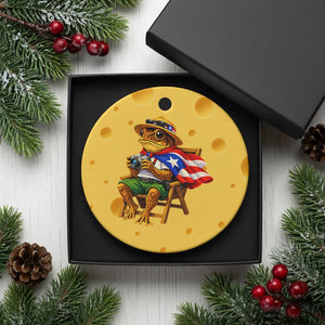 Funny Coqui Frog Puerto Rico Flag Ceramic Ornament Puerto Rican Taino Boricua Hispanic TS10 1pc Yellow Cheese Print Your Wear