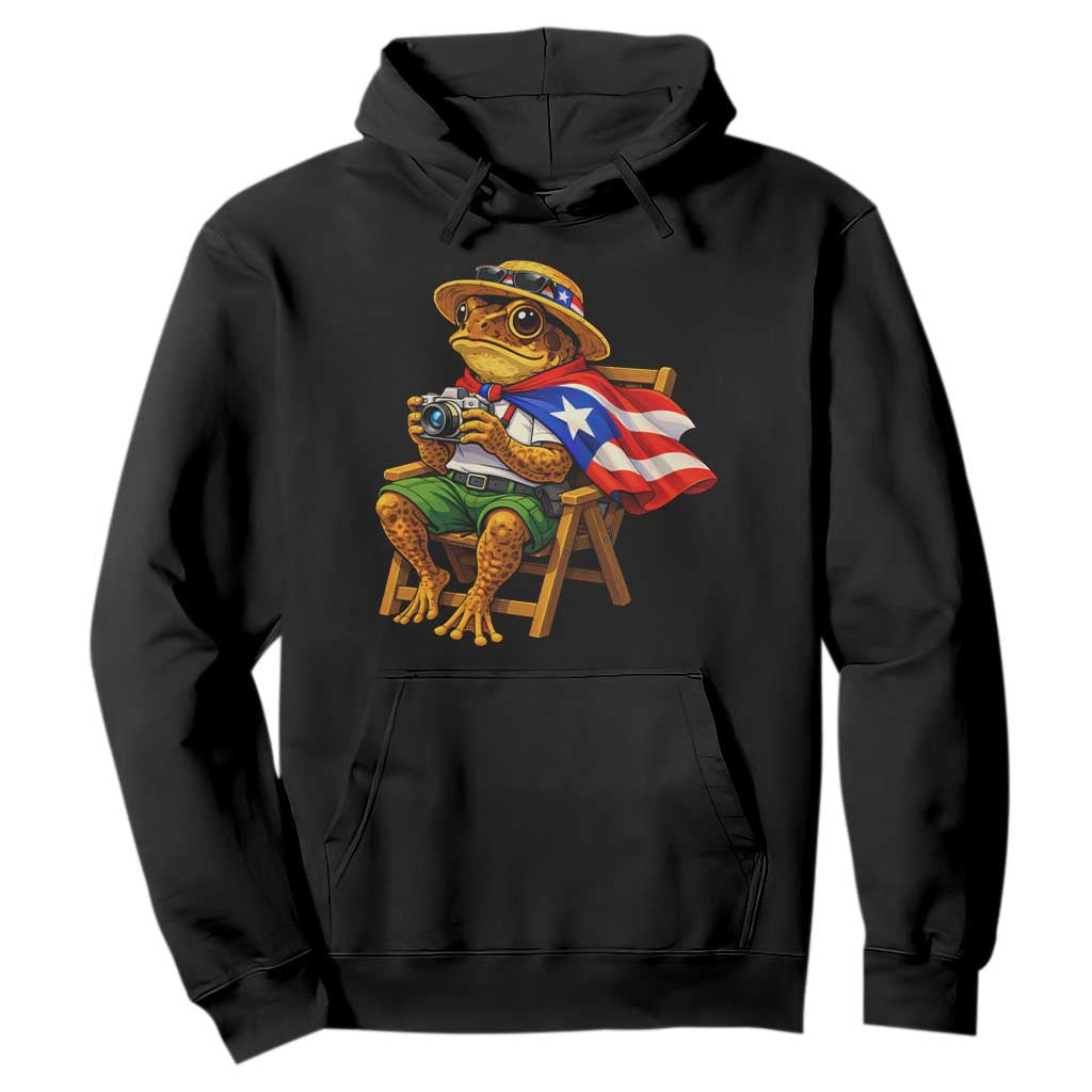 Funny Coqui Frog Puerto Rico Flag Hoodie Puerto Rican Taino Boricua Hispanic TS10 Black Print Your Wear