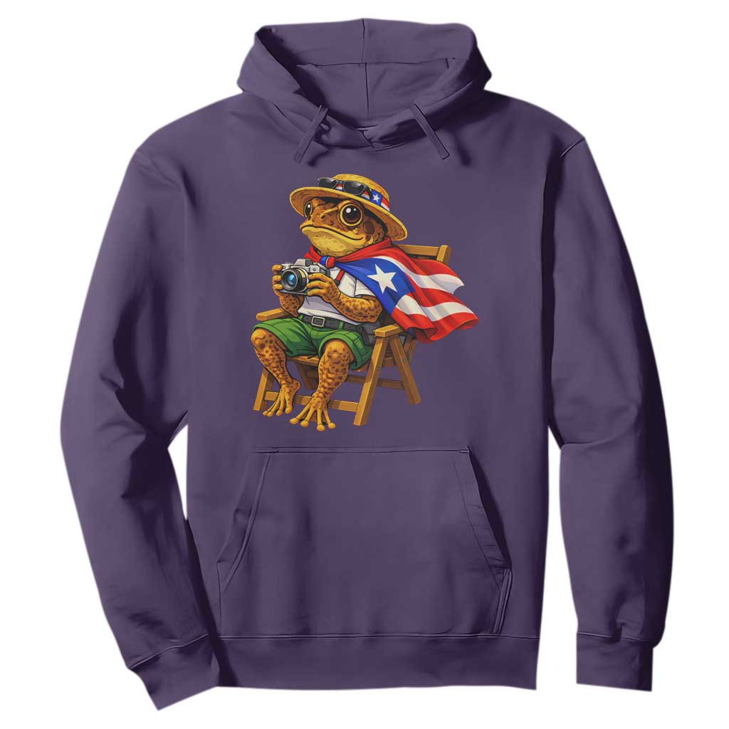 Funny Coqui Frog Puerto Rico Flag Hoodie Puerto Rican Taino Boricua Hispanic TS10 Purple Print Your Wear
